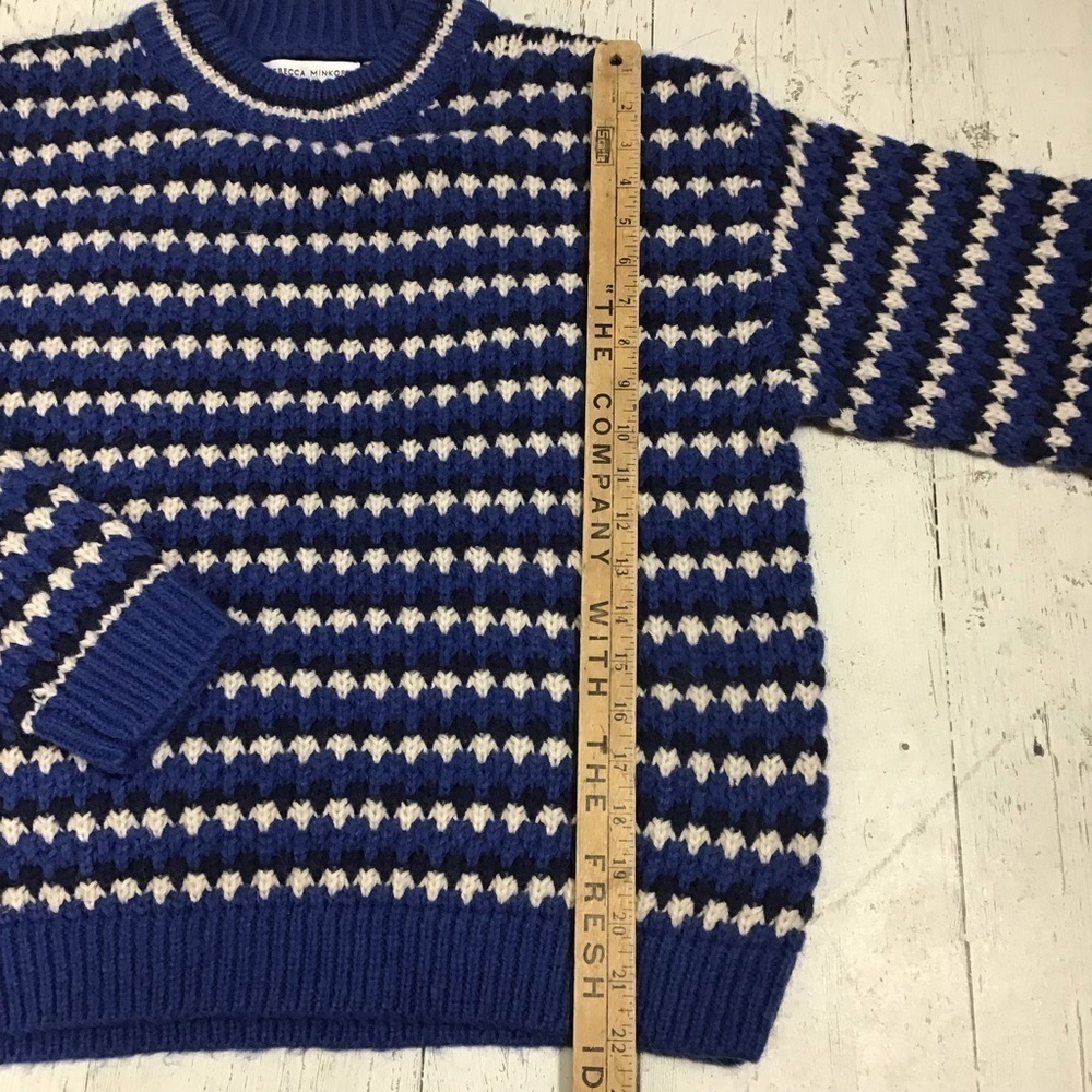 Rebecca Minkoff KatherineWaved Stripe Chunky Knit Sweater in Blue Multi Medium  - Picture 12 of 16